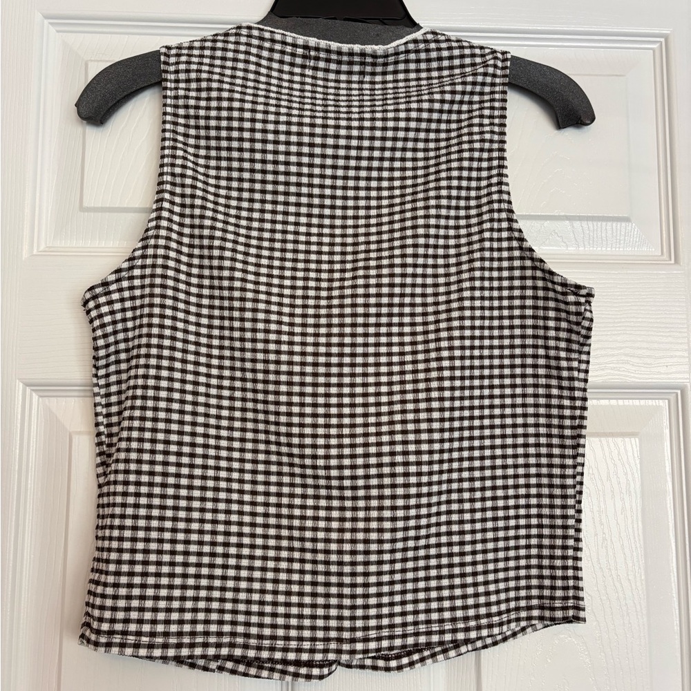 Gingham Spring/Summer Top M - Picture 2 of 5